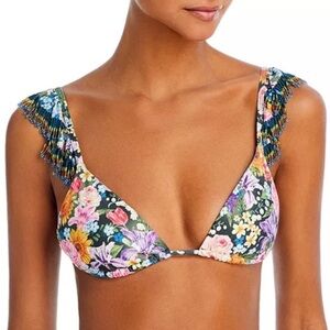 Agua Bendita Rosie Dreamin Bikini Top NWT Size M Beaded Straps